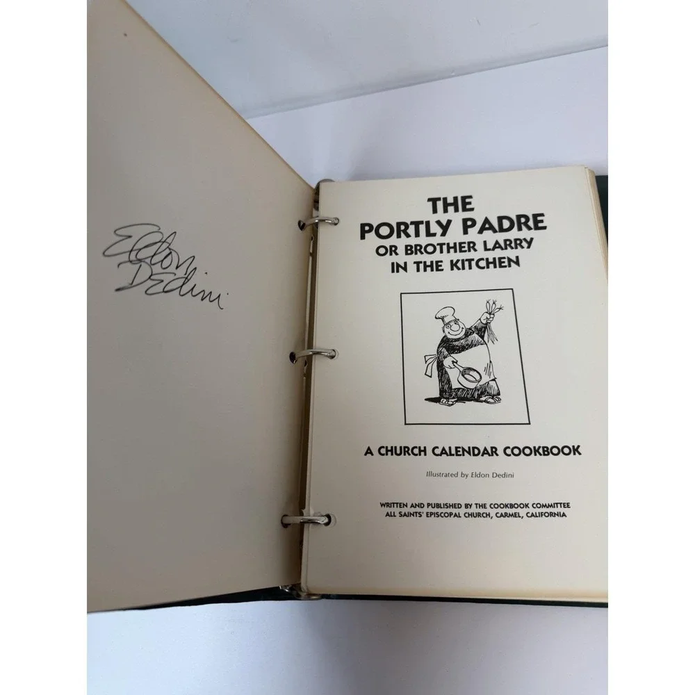 The Portly Padre Church Cookbook 1980 SIGNED by Illustrator Eldon Dedini Vintage